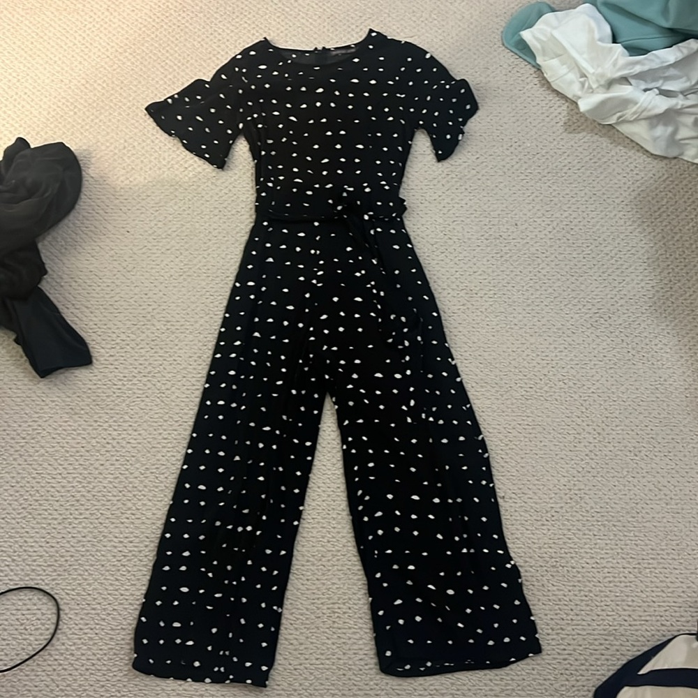 Mister Zimi Black Jumpsuit with White Heart Print